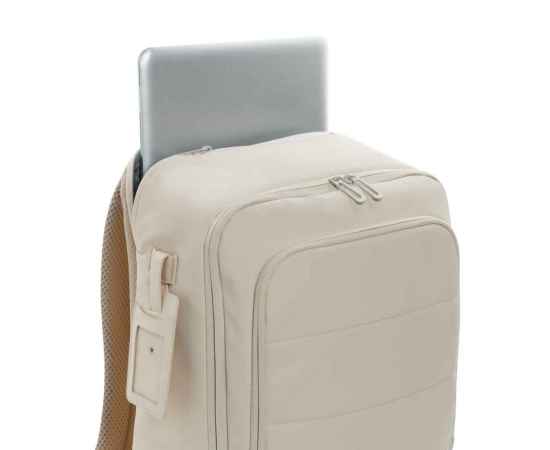 Дорожный рюкзак для ноутбука Armond из rPET AWARE™, 15,6”, Бежевый, Цвет: бежевый,, Размер: Длина 31 см., ширина 15 см., высота 44 см., диаметр 0 см., изображение 9