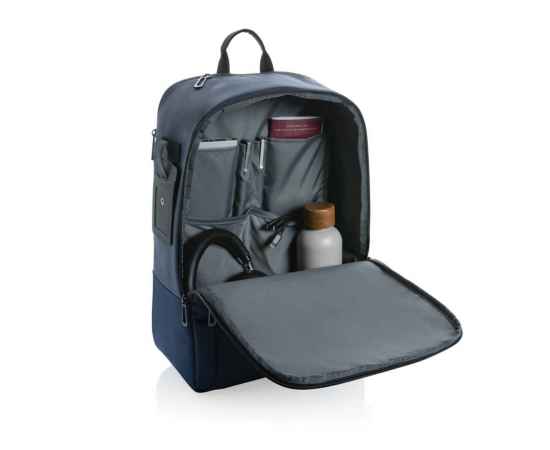Дорожный рюкзак для ноутбука Armond из rPET AWARE™, 15,6”, Синий, Цвет: темно-синий,, Размер: Длина 31 см., ширина 15 см., высота 44 см., диаметр 0 см., изображение 10