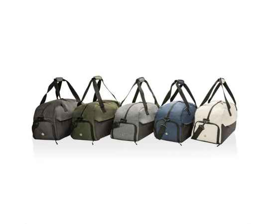 Дорожная сумка Kazu из rPET AWARE™, Серый, Цвет: серый,, Размер: Длина 50,5 см., ширина 23 см., высота 25,5 см., диаметр 0 см., изображение 4
