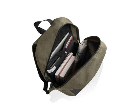 Рюкзак для ноутбука Kazu из rPET AWARE™, 15,6’’, Зеленый, Цвет: зеленый,, Размер: Длина 28 см., ширина 16 см., высота 46,8 см., диаметр 0 см., изображение 8