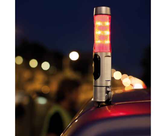 Автомобильный мультитул: аварийный сигнал, фонарь, молоток для стекла и нож для ремня безопасности, серебряный,, изображение 4