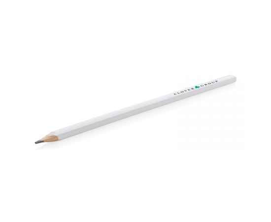 Деревянный карандаш, 25 см, Белый, Цвет: белый, Размер: Длина 25 см., ширина 1 см., высота 0,6 см., изображение 8