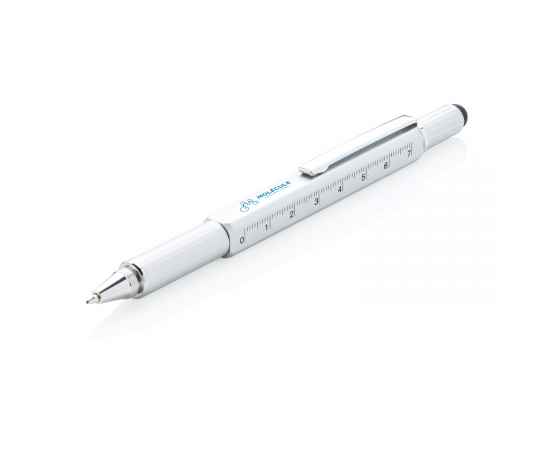 Многофункциональная ручка 5 в 1, серый,, Цвет: серый, Размер: , ширина 1,3 см., высота 15 см., изображение 4