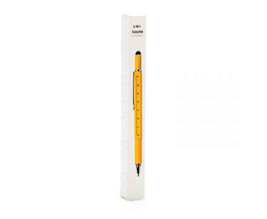 Многофункциональная ручка 5 в 1, желтый,, Цвет: желтый, Размер: , ширина 1,3 см., высота 15 см., изображение 14