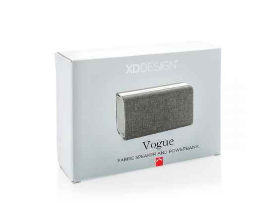 Колонка с зарядным устройством Vogue, серый,, Цвет: серый, Размер: Длина 11 см., ширина 20 см., высота 7 см., изображение 2
