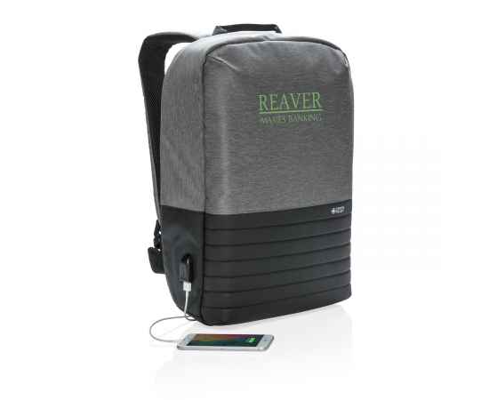 Рюкзак для ноутбука Swiss Peak с RFID и защитой от карманников, Черный, Цвет: серый, черный, Размер: Длина 29 см., ширина 10 см., высота 40,5 см., изображение 3