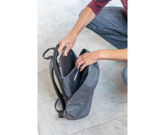 Антикражный рюкзак Impact из RPET AWARE™, Серый, Цвет: темно-серый, Размер: Длина 35 см., ширина 13 см., высота 45 см., изображение 4