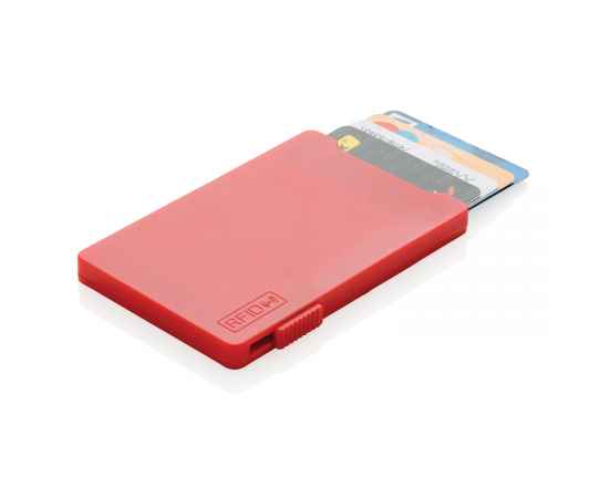 Держатель RFID для пяти карт, Красный, Цвет: красный, Размер: Длина 9,4 см., ширина 6,5 см., высота 0,5 см., изображение 2