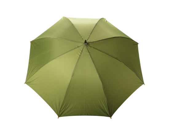 Автоматический зонт-трость с бамбуковой рукояткой Impact из RPET AWARE™, d103 см, Зеленый, Цвет: зеленый, Размер: , высота 79,5 см., диаметр 103 см., изображение 3