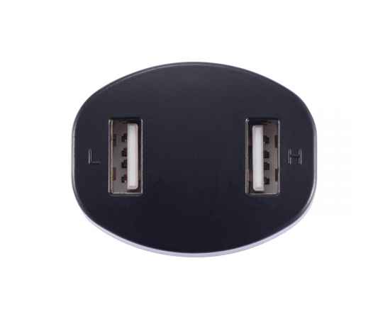 Зарядное устройство для автомобиля с 2 USB-портами, черный,, Цвет: черный, Размер: Длина 4,2 см., ширина 3,3 см., высота 6,7 см., изображение 2