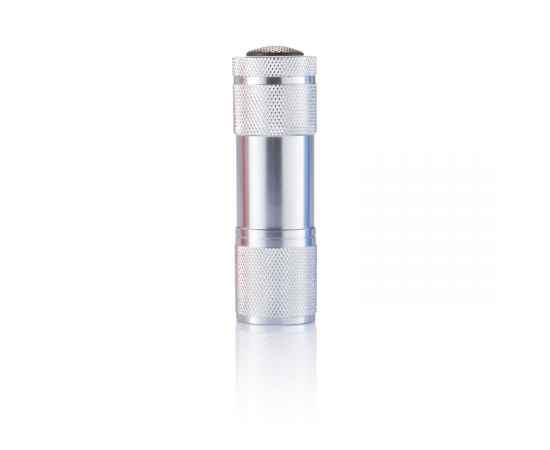 Алюминиевый фонарик Quattro, серебряный,, Цвет: серебряный, Размер: Длина 2,5 см., высота 9 см., диаметр 2,6 см., изображение 2