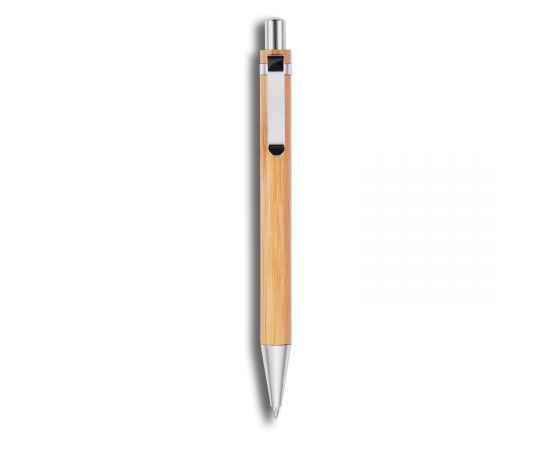 Бамбуковая ручка Bamboo, Серый, Цвет: коричневый, серебряный, Размер: Длина 1 см., ширина 1 см., высота 13,7 см., диаметр 1,1 см., изображение 2