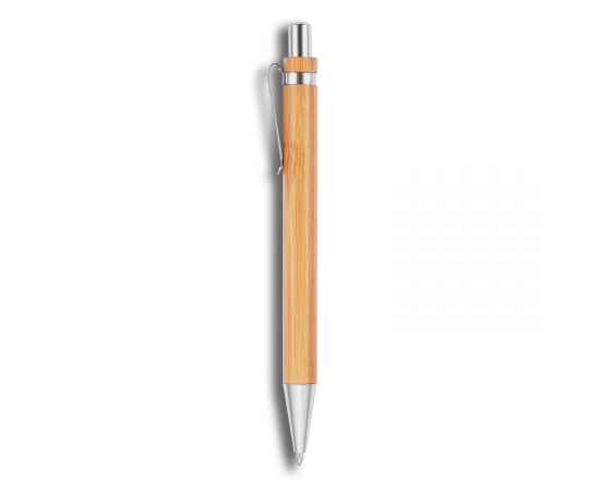 Бамбуковая ручка Bamboo, Серый, Цвет: коричневый, серебряный, Размер: Длина 1 см., ширина 1 см., высота 13,7 см., диаметр 1,1 см., изображение 5