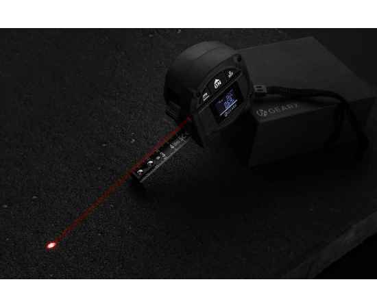 Рулетка 5 м Gear X с лазерным дальномером 30 м, Черный, Цвет: черный, Размер: Длина 6,5 см., ширина 4,4 см., высота 6,7 см., изображение 5