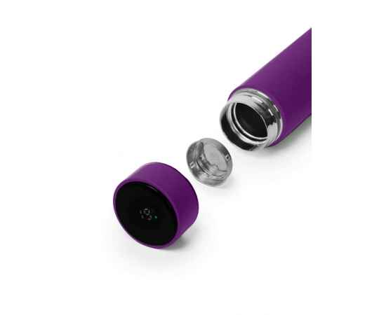 Термос MARK LED soft touch, Фиолетовый, изображение 2