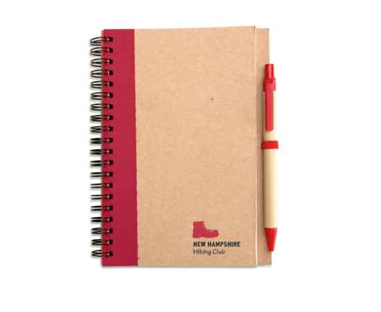 Блокнот с ручкой, красный, Цвет: красный, Размер: 18x13x0.7 см, изображение 3