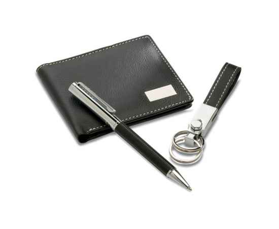 Набор: ручка, брелок и портмоне, черный, изображение 3
