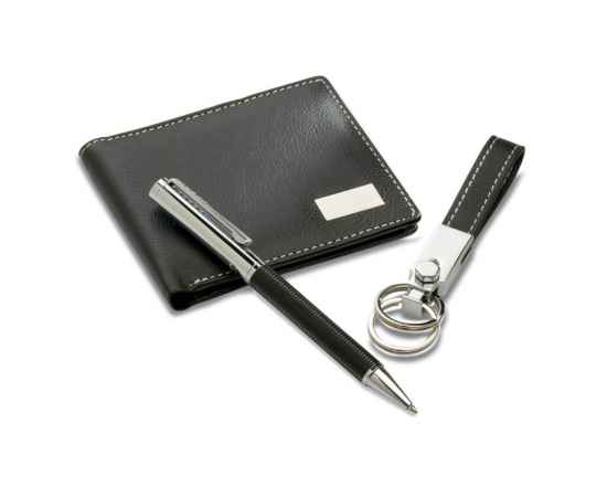 Набор: ручка, брелок и портмоне, черный, изображение 5