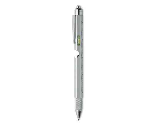 Ручка с линейкой и уровнем, тускло-серебряный, Цвет: тускло-серебряный, Размер: 1.6x16 см, изображение 2