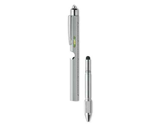Ручка с линейкой и уровнем, тускло-серебряный, Цвет: тускло-серебряный, Размер: 1.6x16 см, изображение 5
