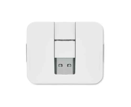 4-портовый USB-хаб, белый, Цвет: белый, Размер: 5.3x4.3x1 см, изображение 5