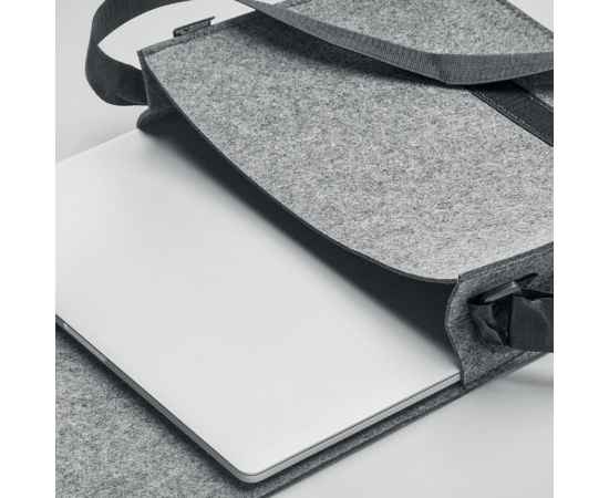Сумка для ноутбука фетр RPET, серый, Цвет: серый, Размер: 36x8x27 см, изображение 8