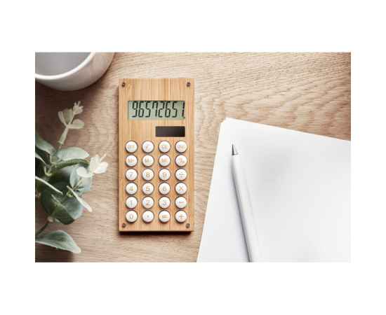 Калькулятор 8-разрядный бамбук, древесный, изображение 2