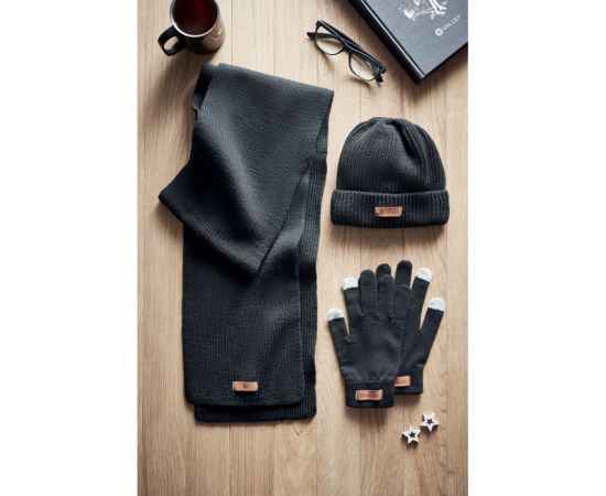 Шапка, шарф и перчатки, черный, изображение 6
