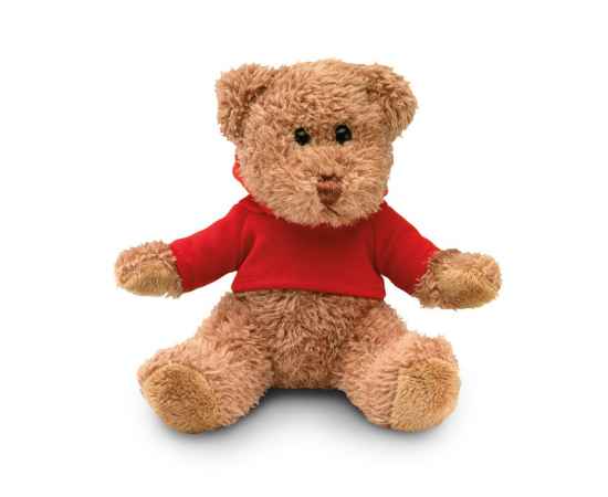 Медведь плюшевый в футболке, красный, Цвет: красный, Размер: 13x15 см