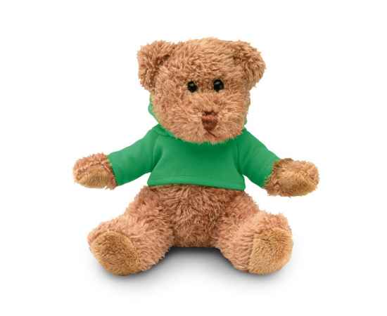 Медведь плюшевый в футболке, зеленый, Цвет: зеленый, Размер: 13x15 см