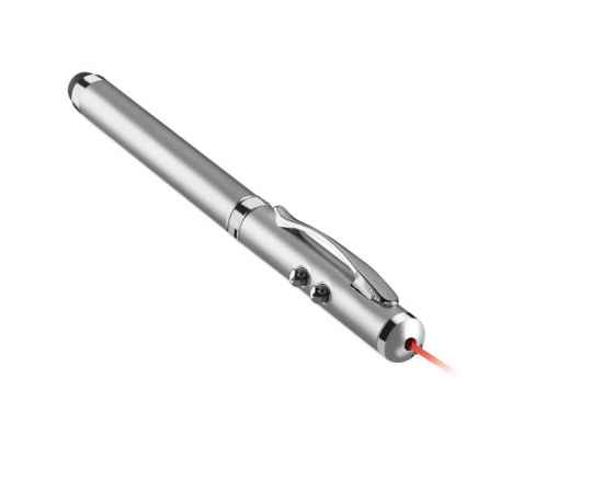 Ручка с фонариком и указкой, тускло-серебряный, изображение 4