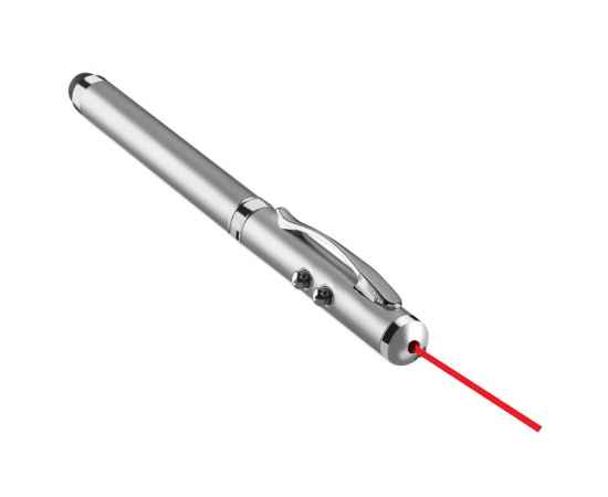 Ручка с фонариком и указкой, тускло-серебряный, изображение 7