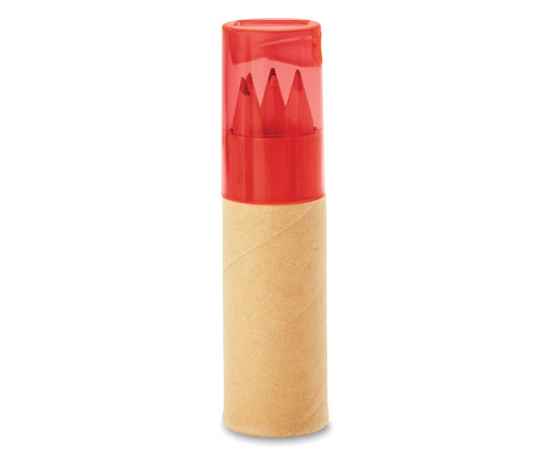6 цветных карандашей, прозрачно-красный, Цвет: прозрачно-красный, Размер: 2.7x10 см, изображение 3