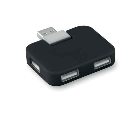 USB разветвитель, черный, Цвет: черный, Размер: 5x4.1x1 см