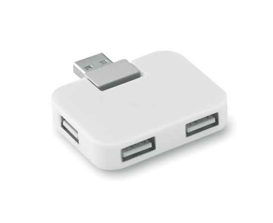USB разветвитель, белый, Цвет: белый, Размер: 5x4.1x1 см