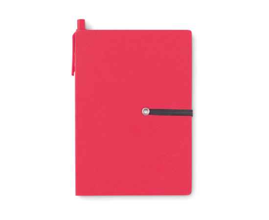 Блокнот с ручкой, красный, Цвет: красный, Размер: 10x1.2x14 см, изображение 2
