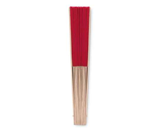Веер деревянный, красный, Цвет: красный, Размер: 41x22 см, изображение 3