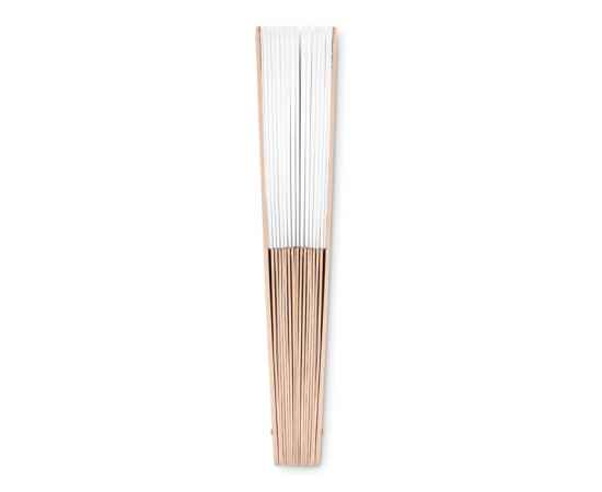 Веер деревянный, белый, Цвет: белый, Размер: 41x22 см, изображение 3