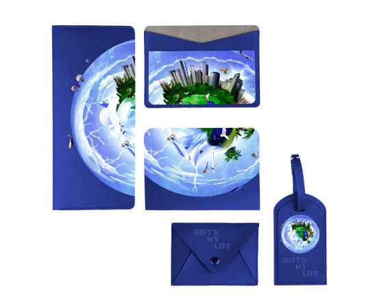 Багажная бирка  'Tinted', 6,5*11,5 см, PU, голубой с серым, Цвет: голубой, изображение 5