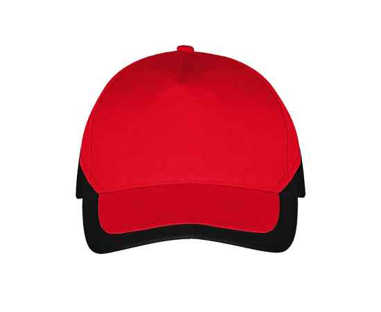 Бейсболка 'BOOSTER', 5 клиньев, металлическая застежка, красный/черный, 100% хлопок, 260г/м2, Цвет: красный, черный, изображение 2