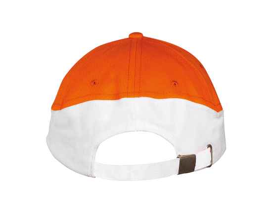 Бейсболка 'BOOSTER', 5 клиньев, металлическая застежка, оранжевый/белый, 100% хлопок, 260г/м2, Цвет: оранжевый, белый, изображение 3
