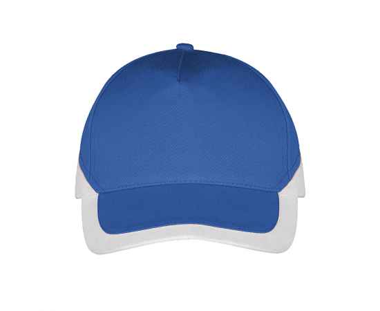 Бейсболка 'BOOSTER', 5 клиньев, металлическая застежка, ярко-синий/белый, 100% хлопок, 260г/м2, Цвет: синий, белый, изображение 2