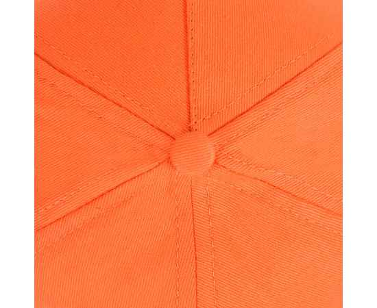 Бейсболка 'Hit', 5 клиньев,  застежка на липучке, оранжевый, 100% п/э, плотность 135 г/м2, Цвет: оранжевый, изображение 4