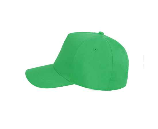 Бейсболка 'Light', 5 клиньев,  застежка на липучке, зеленый, 100% хлопок, плотность 150 г/м2, Цвет: зеленый, изображение 2