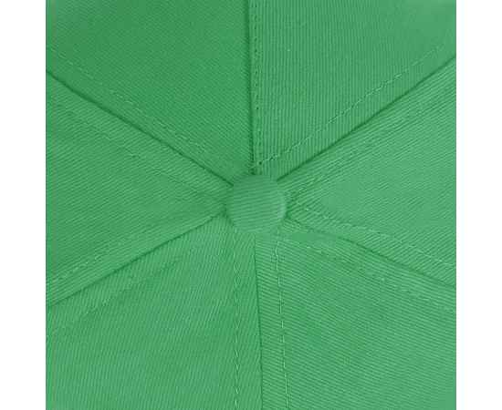 Бейсболка 'Hit', 5 клиньев,  застежка на липучке, зеленый, 100% п/э, плотность 135 г/м2, Цвет: зеленый, изображение 4