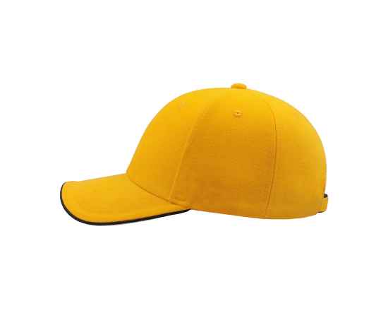 Бейсболка 'PIPING SANDWICH', 6 клиньев,  металлическая застежка,  желтый, 100% хлопок, 320 г/м2, Цвет: желтый, изображение 2