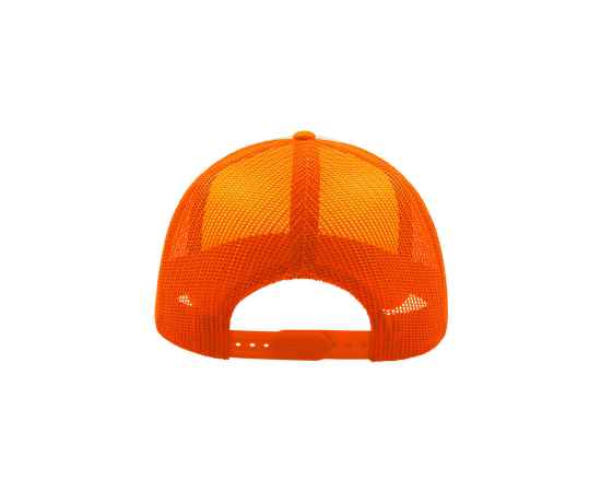 Бейсболка 'RAPPER', 5 клиньев, пластиковая застежка, оранжевый неон с белым, 100% полиэстер, 80 г/м2, Цвет: белый, оранжевый, изображение 5