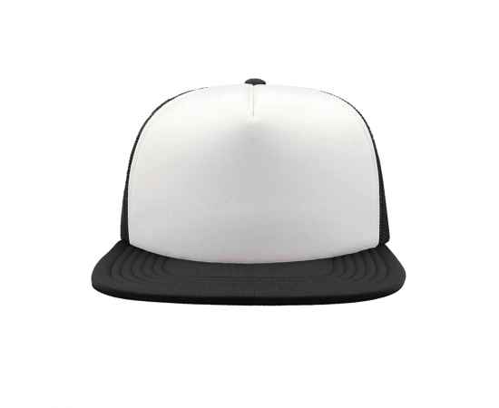 Бейсболка 'SNAP 90S', 5 клиньев, пластиковая застежка, черный, белый,100 %полиэстер,80 г/м2, Цвет: белый, черный, изображение 2