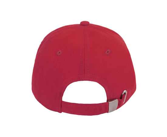 Бейсболка 'Premium S', 5 клиньев, металлическая застежка, красный, 100% хлопок, плотность 350 г/м2, Цвет: красный, изображение 3