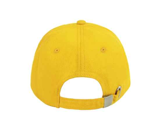 Бейсболка 'Premium S', 5 клиньев, металлическая застежка, желтый, 100% хлопок, плотность 350 г/м2, Цвет: желтый, изображение 3